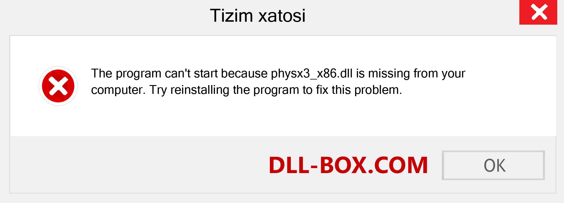 physx3_x86.dll fayli yo'qolganmi?. Windows 7, 8, 10 uchun yuklab olish - Windowsda physx3_x86 dll etishmayotgan xatoni tuzating, rasmlar, rasmlar